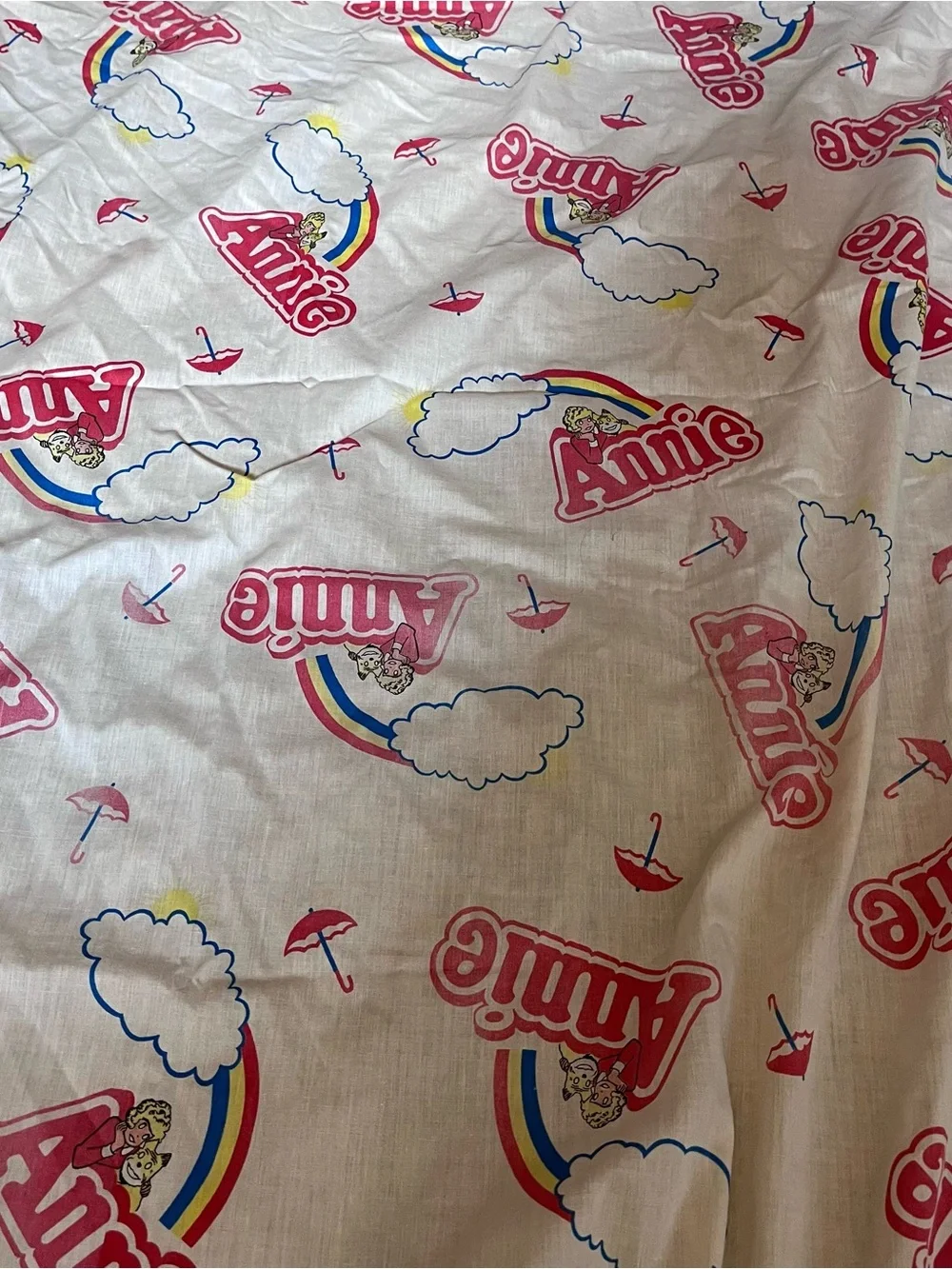 Vintage 1982 Little Orphan Annie & Dog Sandy Flat Twin Full Sheet Very Rare
